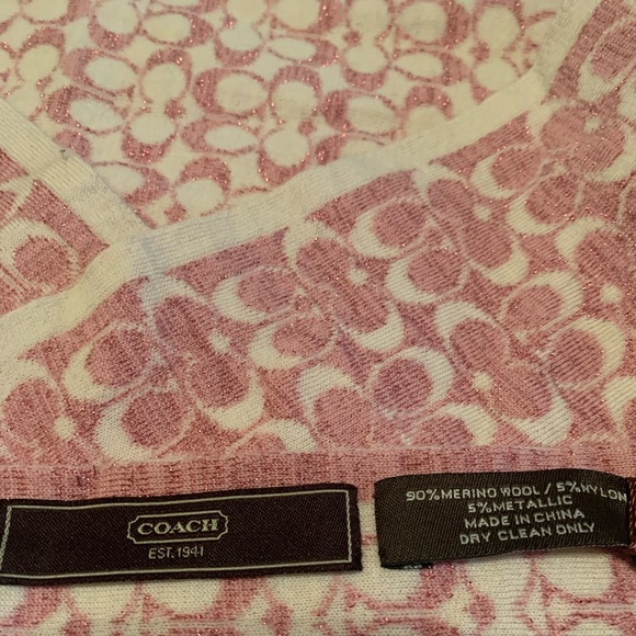 NWOT Coach Monogrammed Reversible Soft Wool Scarf - Picture 2 of 4